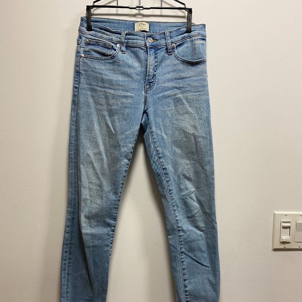 J. Crew High Waisted 8" Light Blue Toothpick Jeans